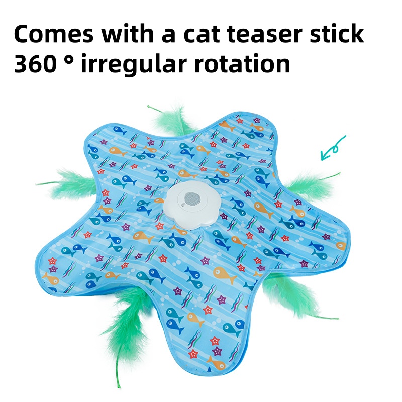 Cat Tunnel Toy - ของเล่นแมวแบบมีปฏิสัมพันธ์พร้อมระบบตรวจจับความเคลื่อนไหว ของเล่นหนูเสียงดังซ่อนตัว ของเล่นขนนกแบบซ่อน ของเล่นอัตโนมัติสำหรับลูกแมว