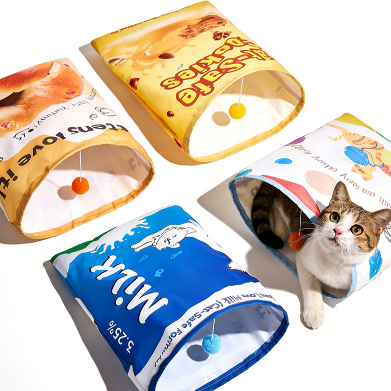Cat Tunnel Toy - ของเล่นแมวแบบกระดาษขายดี ท่อแมวสำหรับขุดเล่น ของเล่นแมวแบบอินเทอร์แอคทีฟ พร้อมเสียงผ่อนคลาย ของเล่นสัตว์เลี้ยงเพื่อความสนุกสนาน