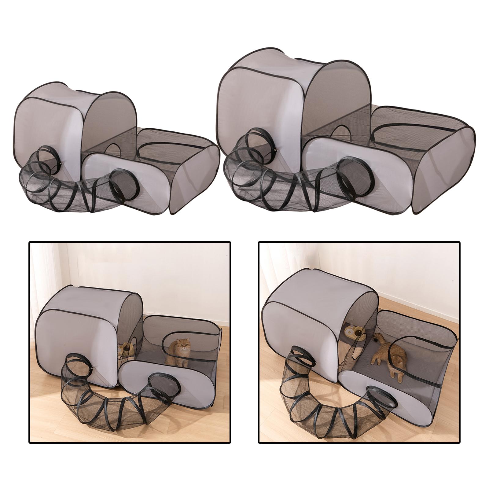 Cat Tunnel Toy - แมวหลอดอุโมงค์กรงบ้านพับแบบพกพา Hideout สนามเด็กเล่น 2 ใน 1