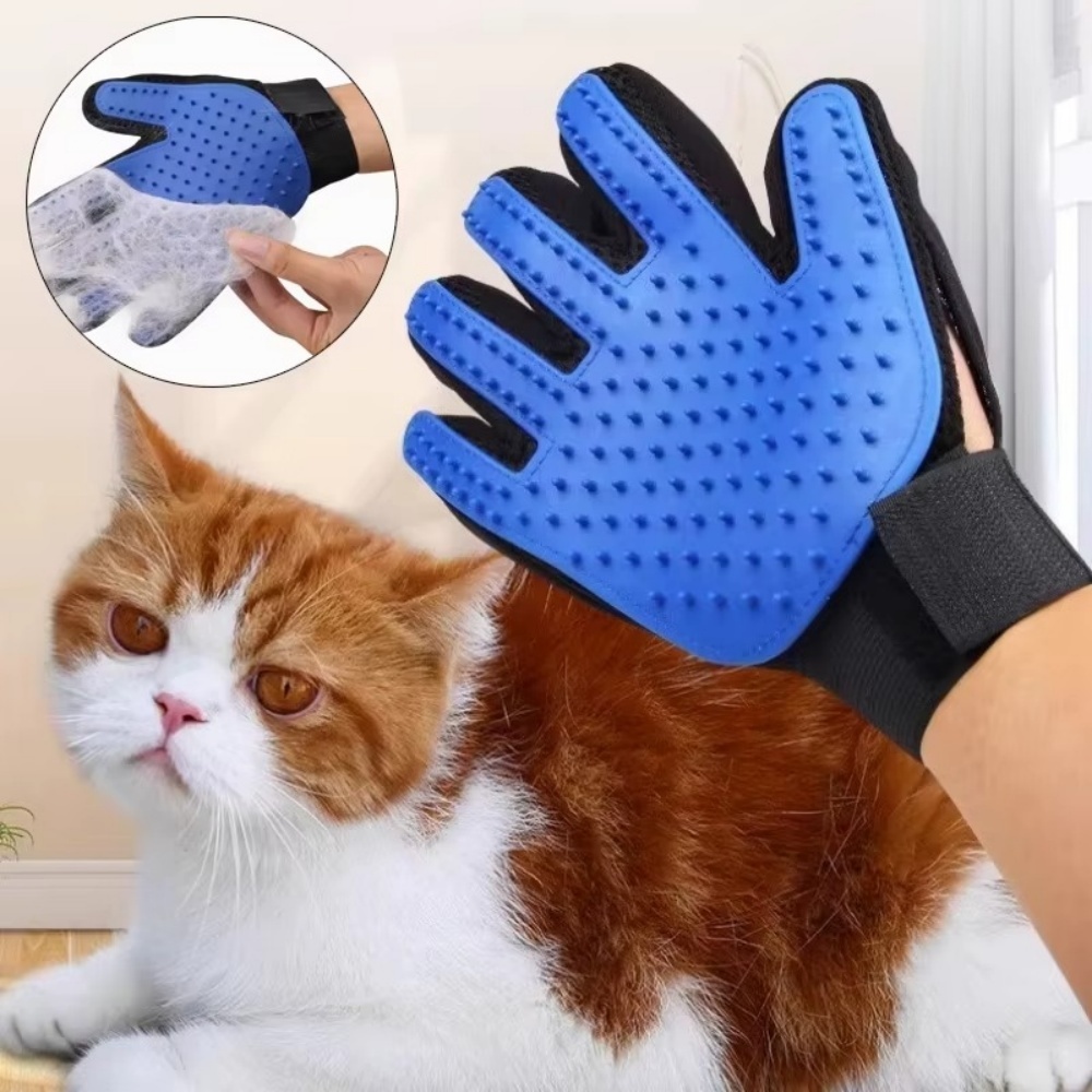 Pet Supplies Grooming - ถุงมือกรูมมิ่งสำหรับสัตว์เลี้ยง แมว สุนัข แปรงอาบน้ำ กำจัดขน ทำความสะอาด