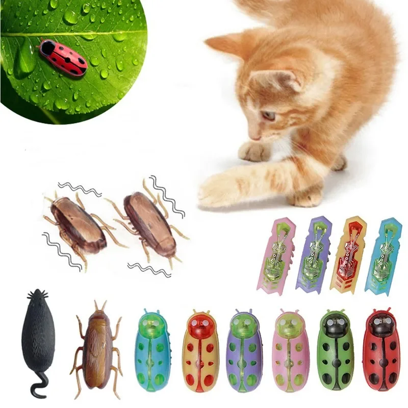 Cat Tunnel Toy - แมลงไฟฟ้าแสนตลกของเล่นล่อเหยื่ออุโมงค์อัตโนมัติแมลงขนาดเล็กหุ่นยนต์สั่นของเล่นแมลงสำหรับแมวใช้แบตเตอรี่