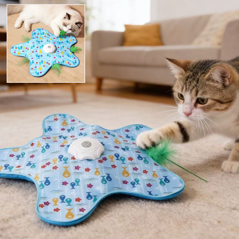 Cat Tunnel Toy - ของเล่นแมวแบบแท่งไฟฟ้าหมุนได้อัตโนมัติ ของเล่นแมวอัจฉริยะ ของเล่นแมวแบบแท่งตลกๆ ของเล่นสัตว์เลี้ยงแบบแท่งตลกๆ ที่เคลื่อนไหวได้เมื่อสัมผัส