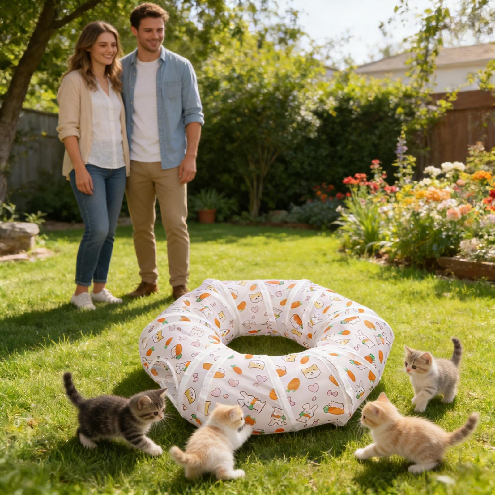 อุโมงค์แมวแบบพับได้ ของเล่นเขา - Cat Tunnel Toy บทวิจารณ์และราคา