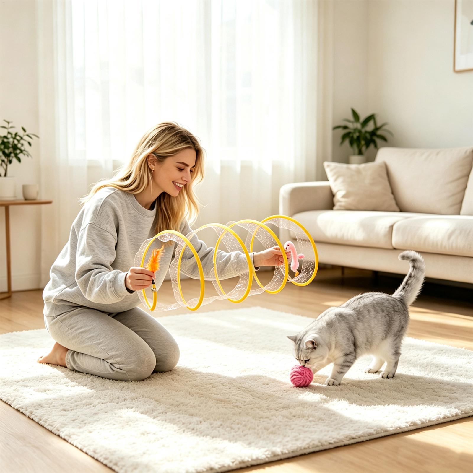 ของเล่นแมวแบบอุโมงค์เกลียว พับ - Cat Tunnel Toy บทวิจารณ์และราคา