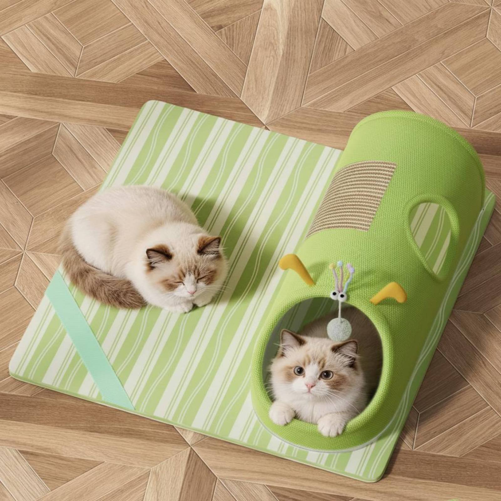 อุโมงค์ข่วนเล็บแมวพร้อมของเล่น - Cat Tunnel Toy บทวิจารณ์และราคา